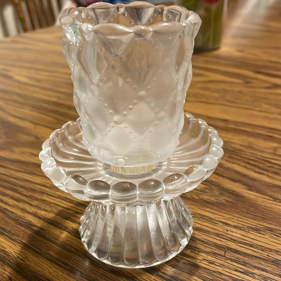 Party Lite Quilted Crystal Tealight holder Pair
